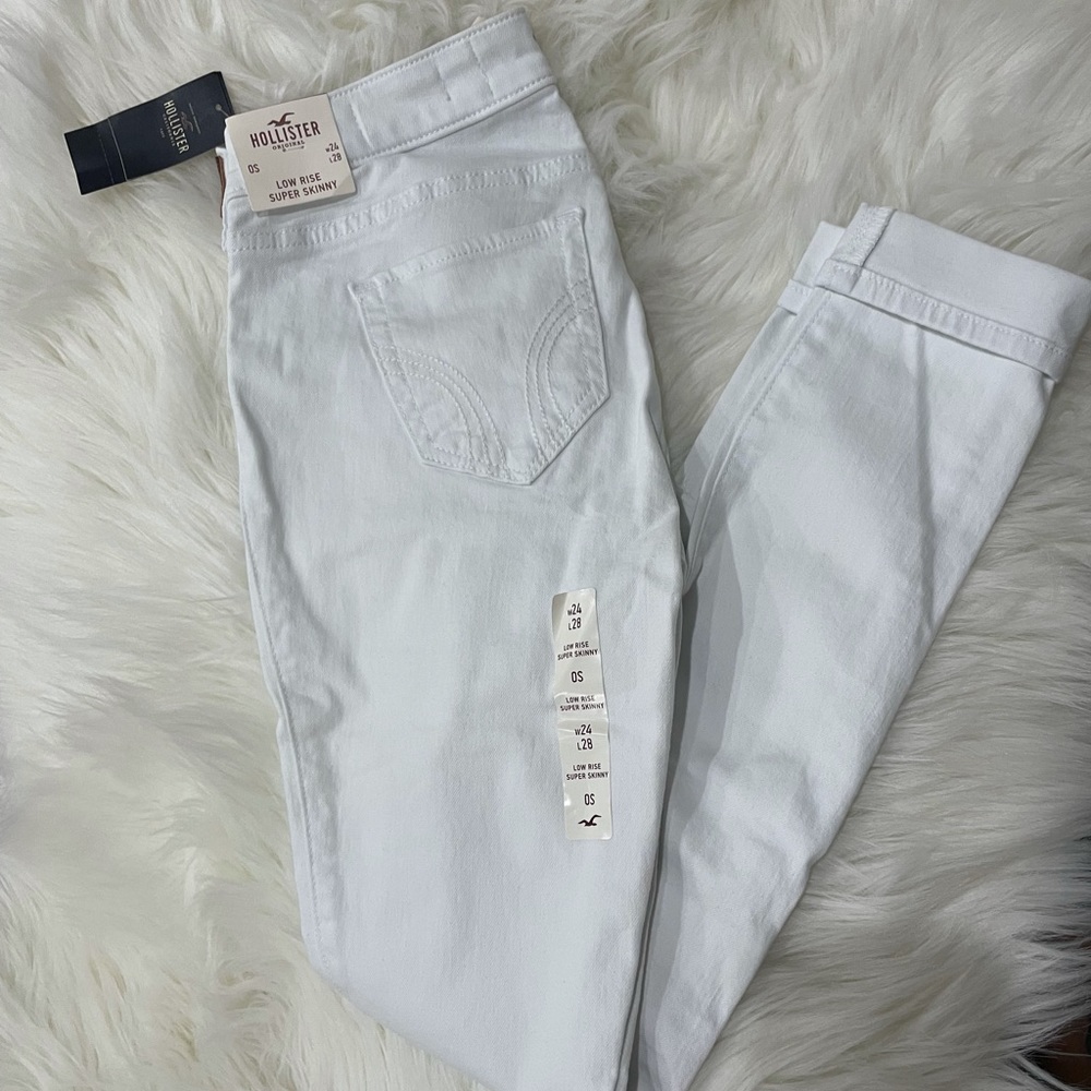 Hollister white skinny jeans